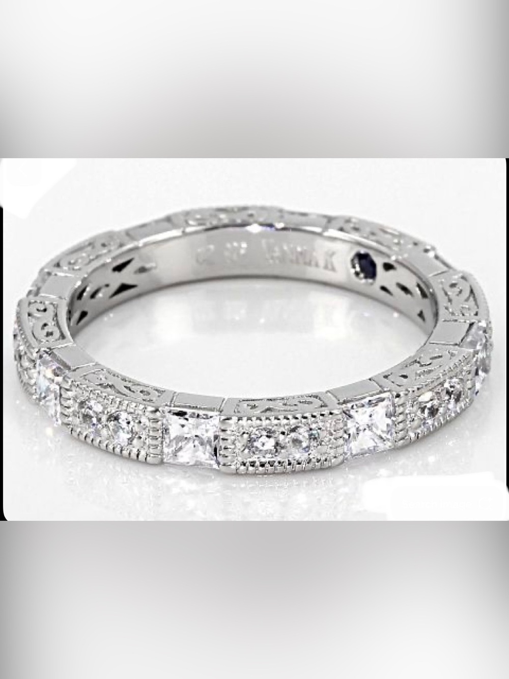 🌸JTV39-Vanna K -Sterling Silver White Cubic Zirconia Eternity Band-Size 10💎🛍️